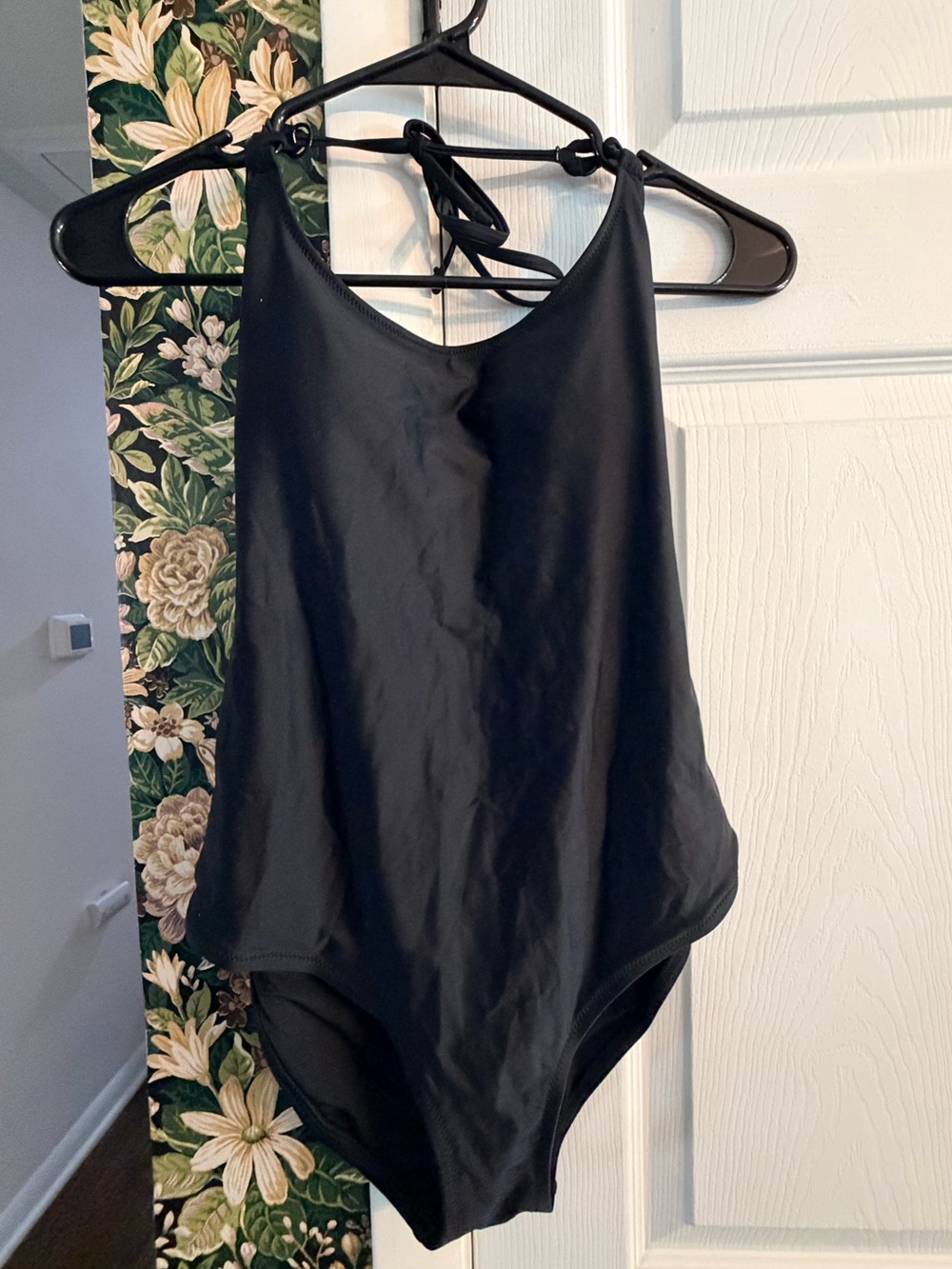 Aerie Black One-Piece Full Coverage Swimsuit Tie-Back “Real Good” Swim